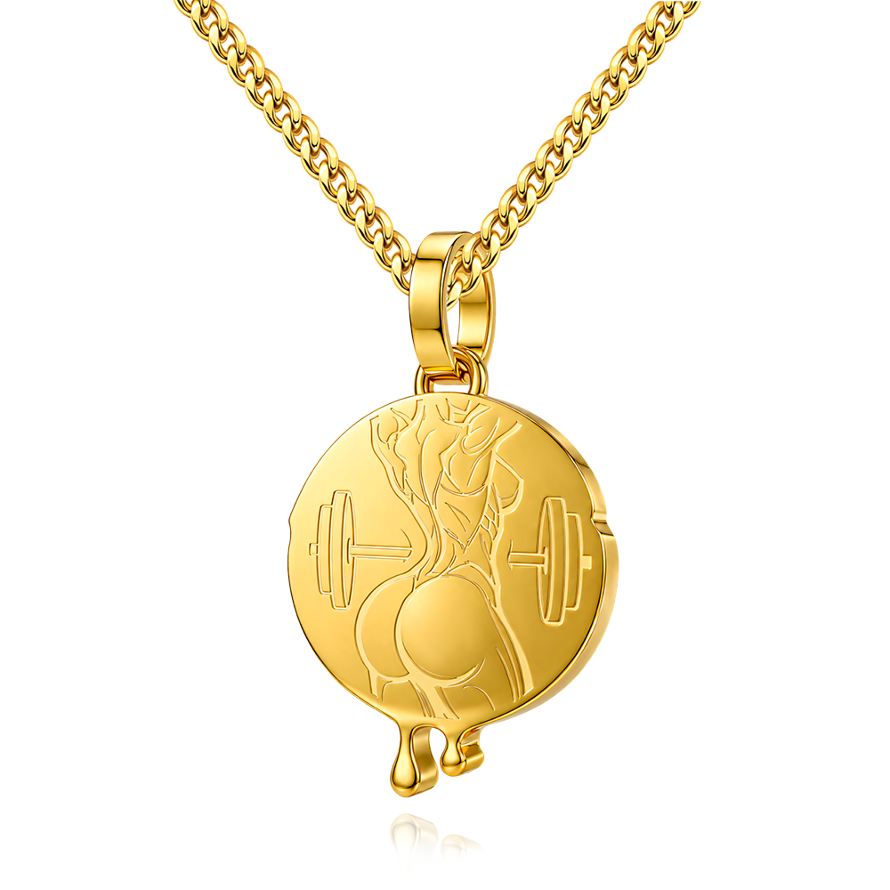 Train Hard Sweat Coin Necklace – Titanium Steel Gym Pendant RAWNESS® | Where Fitness Meets Fashion