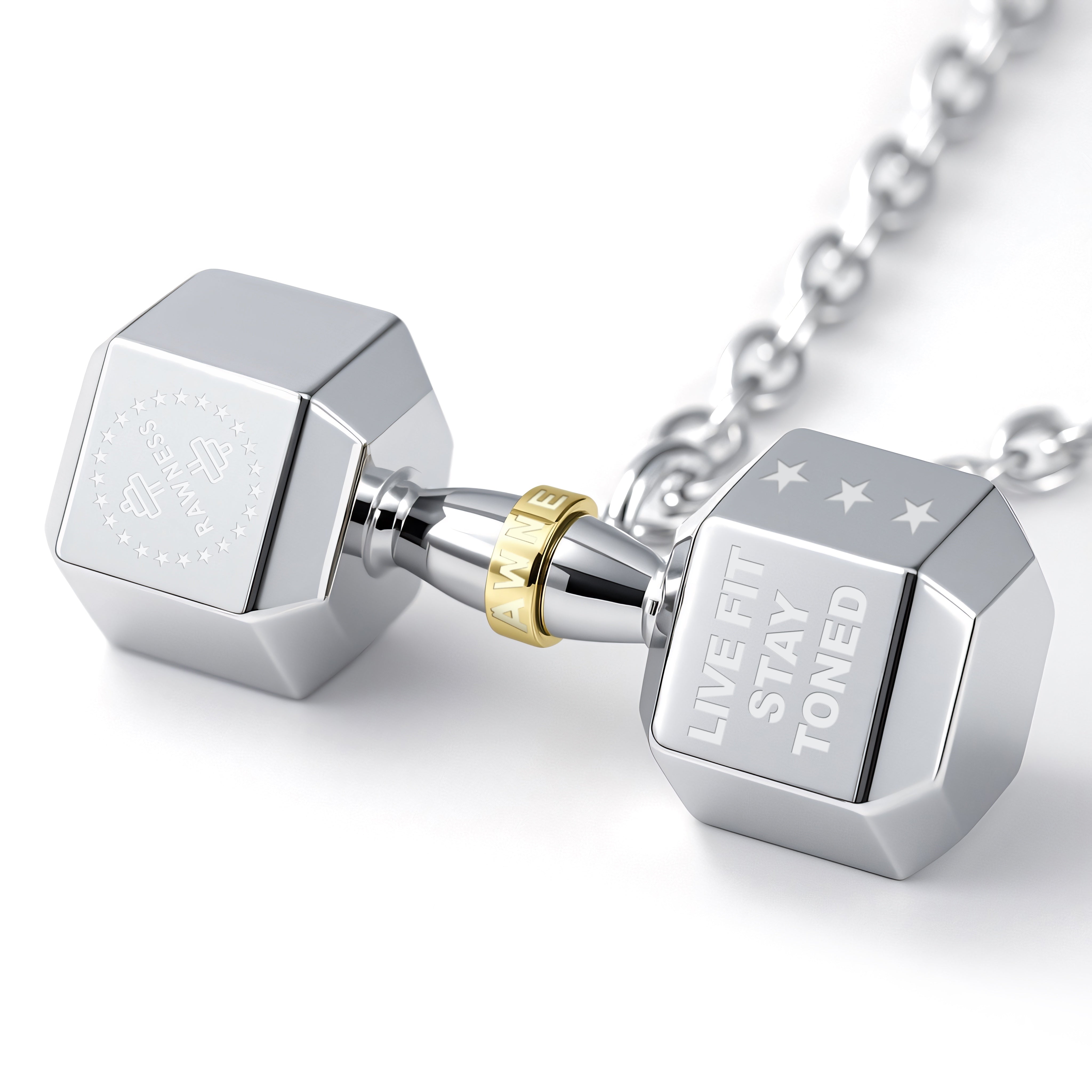 Gold Ring Edition Dumbbell Pendant Necklace RAWNESS®