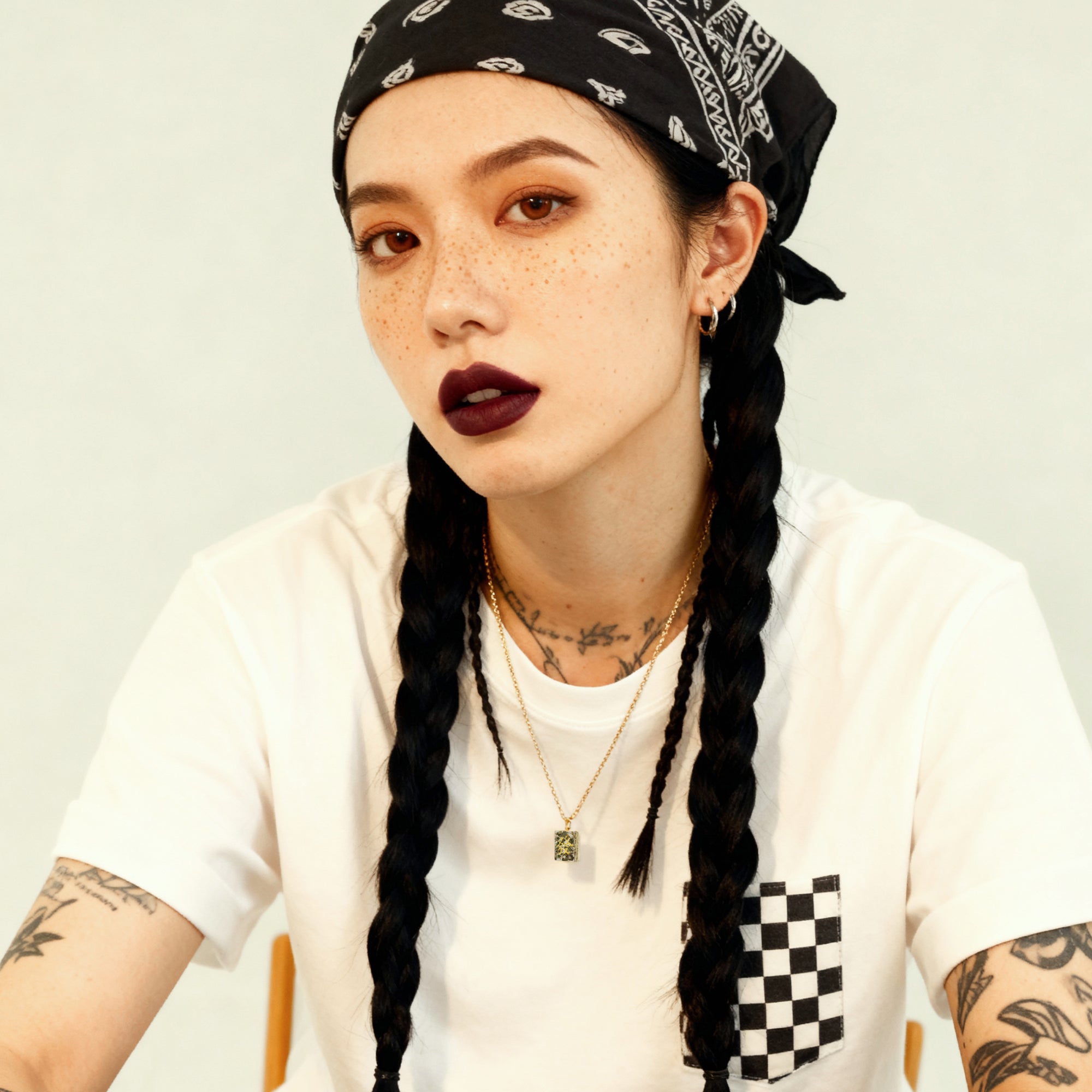 RAWNESS Shattered Dollar “Fa Cai” Mahjong Necklace | Real Dollar Shreds · 24K Gold Leaf · Resin Pendant RAWNESS