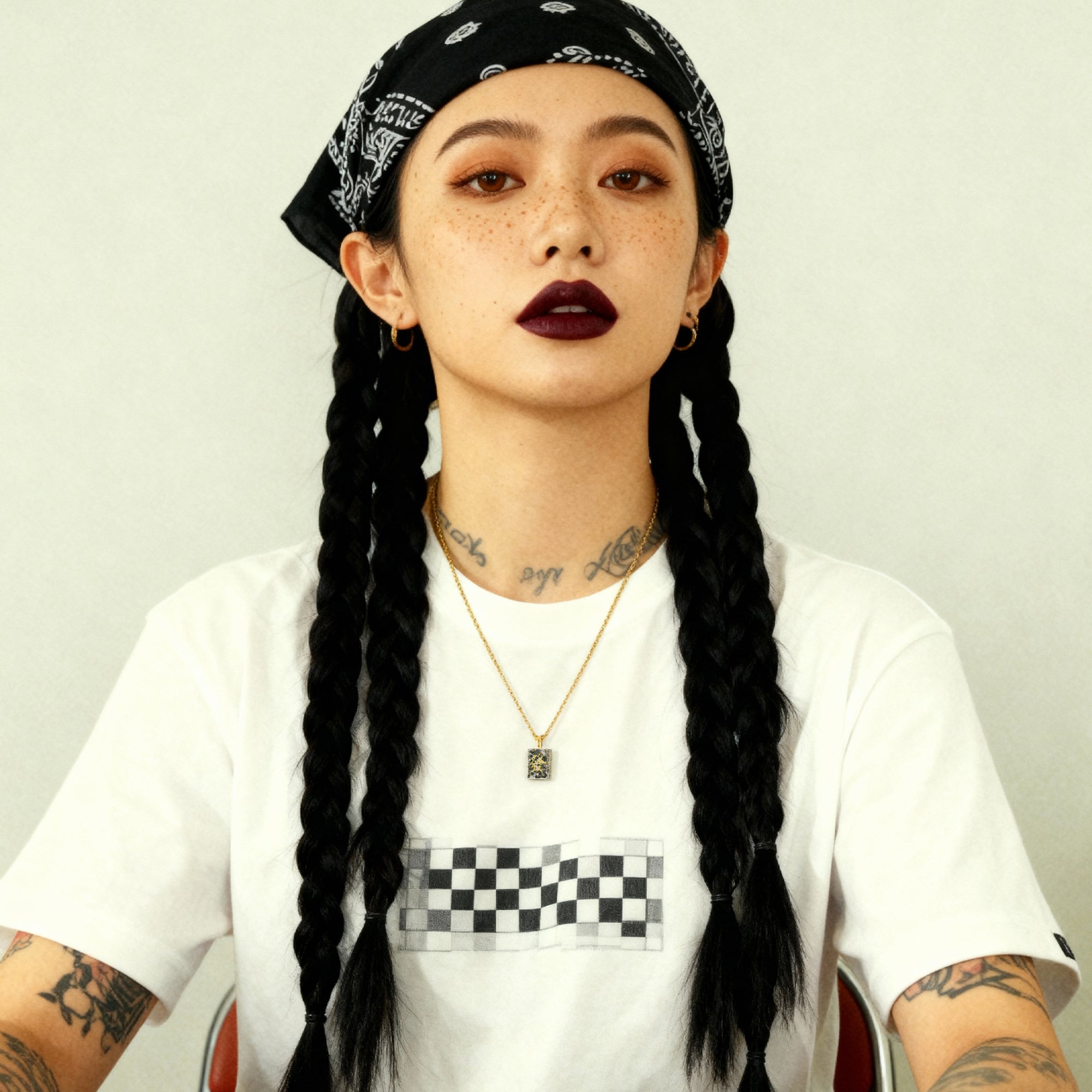 RAWNESS Shattered Dollar “Fa Cai” Mahjong Necklace | Real Dollar Shreds · 24K Gold Leaf · Resin Pendant RAWNESS