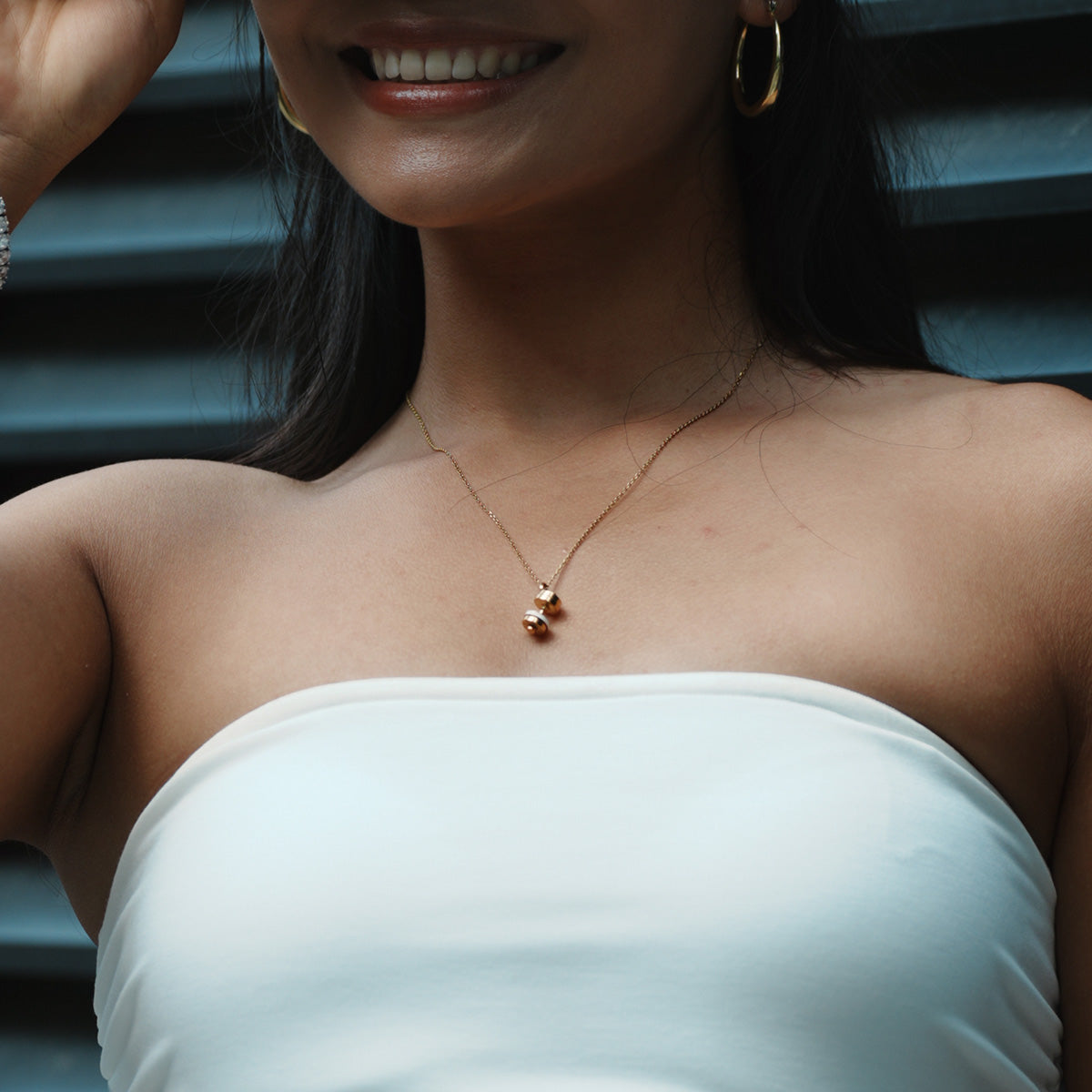 RAWNESS Ceramic Accent Dumbbell Necklace RAWNESS