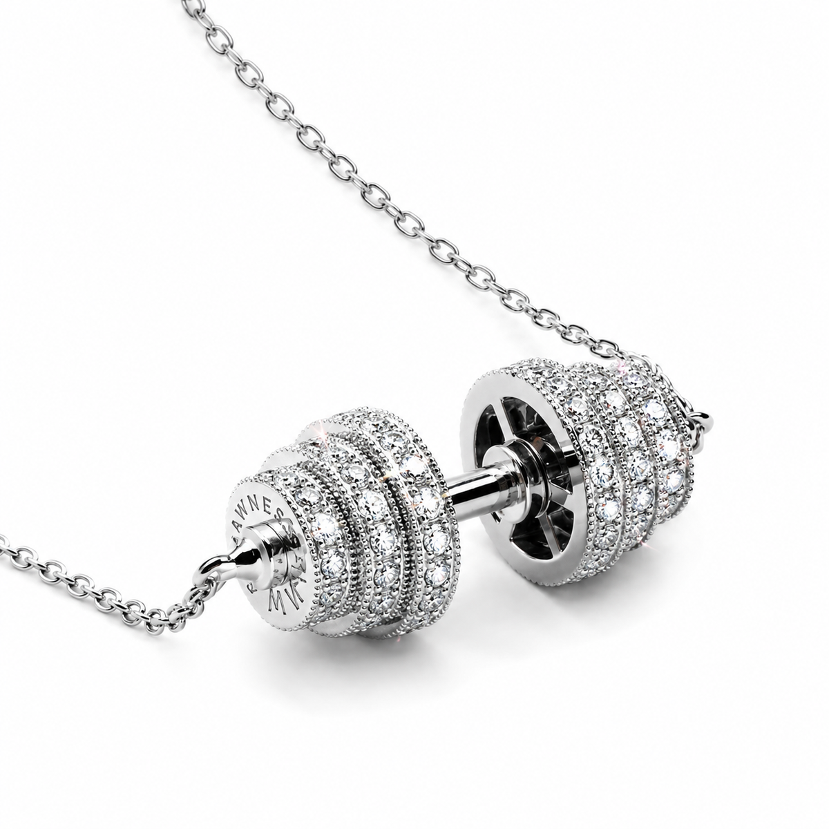 Diamond Dumbbell Choker Necklace | Luxury Gym Jewelry RAWNESS®
