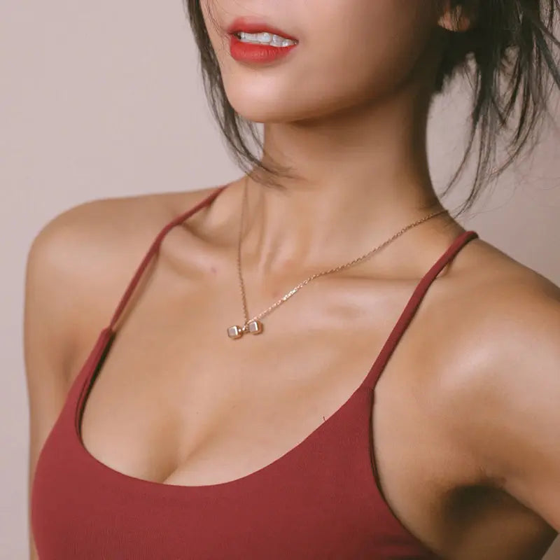 Mini Dumbbell Pendant Necklace for ladies - RAWNESS