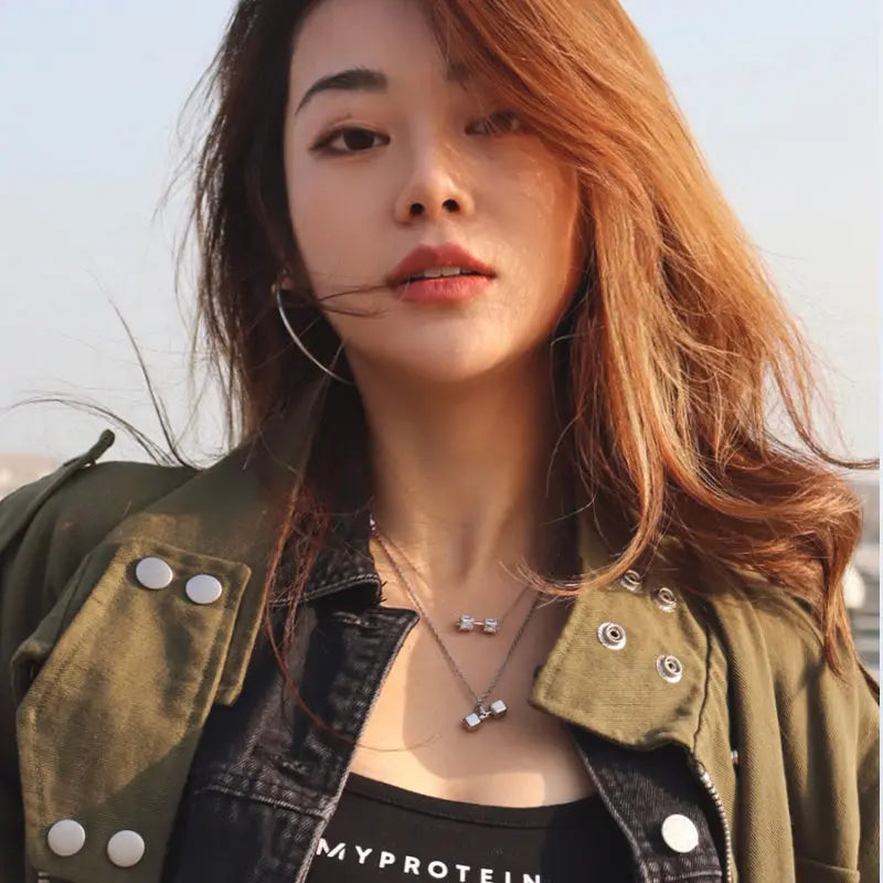 Mini Dumbbell Pendant Necklace for ladies - RAWNESS