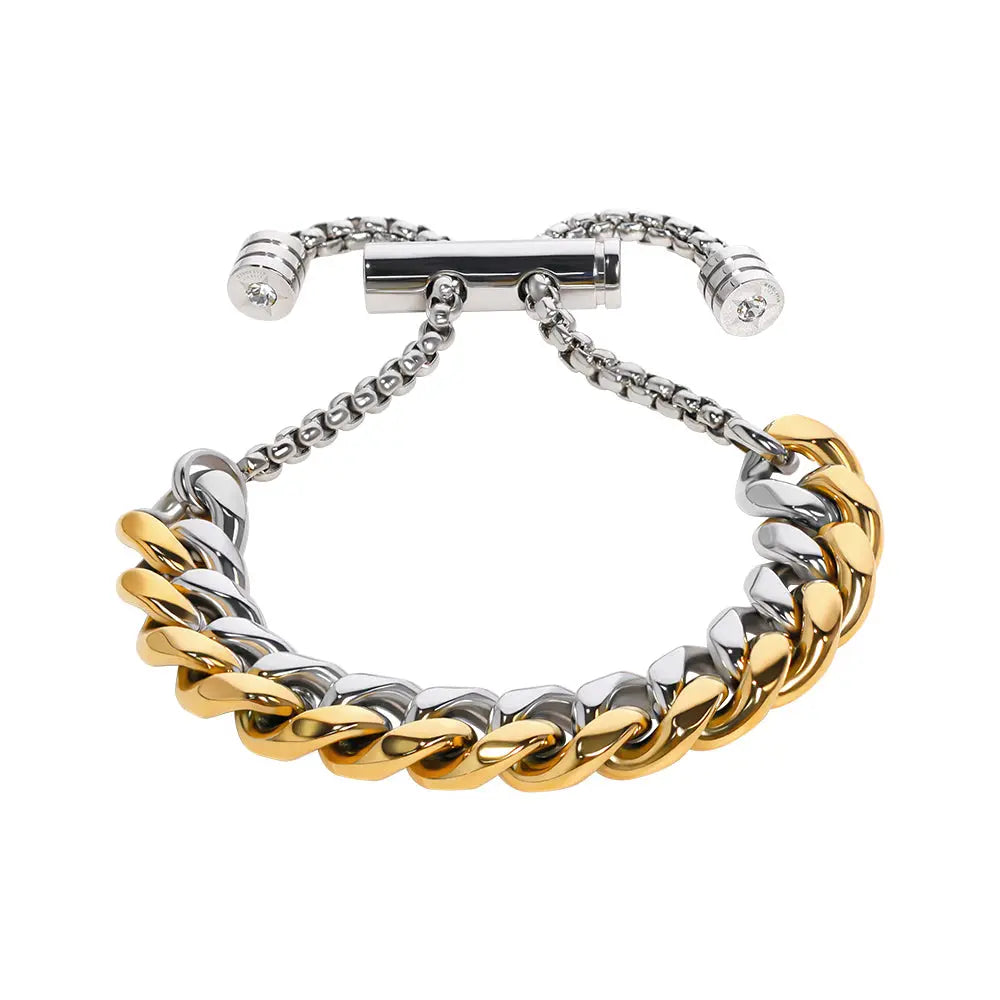RAWNESS Bracelet Gold & Silver Cuban Link Bold Elegance Timeless Appeal - RAWNESS