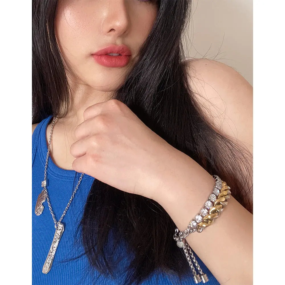RAWNESS Bracelet Gold & Silver Cuban Link Bold Elegance Timeless Appeal - RAWNESS