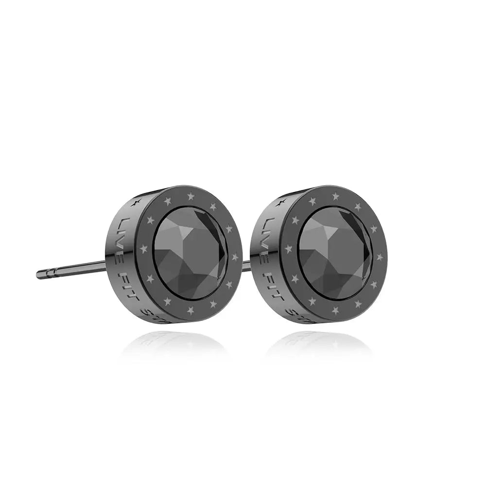 RAWNESS Ear Studs Star Round Frame Moissanite Earrings - RAWNESS