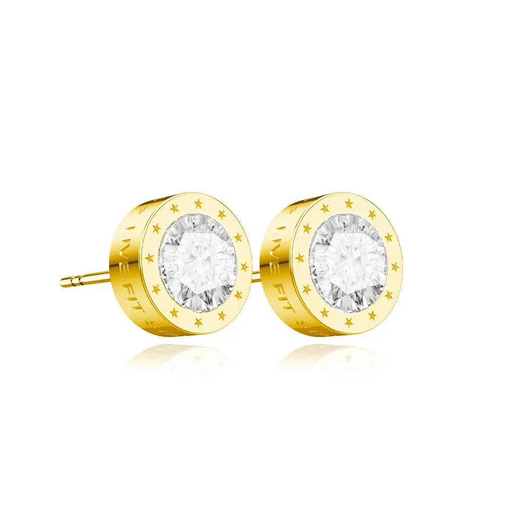 RAWNESS Ear Studs Star Round Frame Moissanite Earrings - RAWNESS