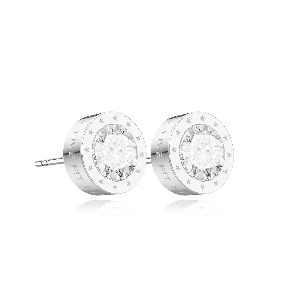 RAWNESS Ear Studs Star Round Frame Moissanite Earrings - RAWNESS