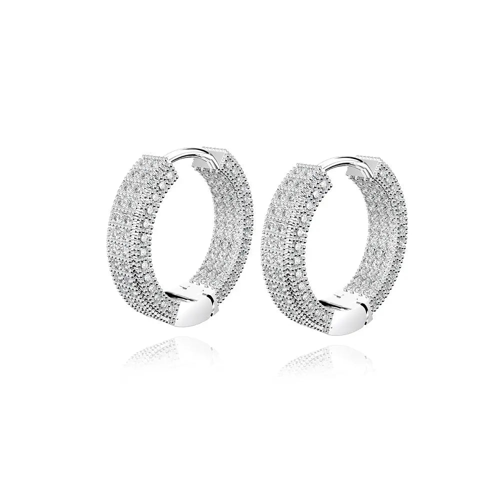 RAWNESS Earring Iced Loop Moissanite Diamond Earrings - RAWNESS