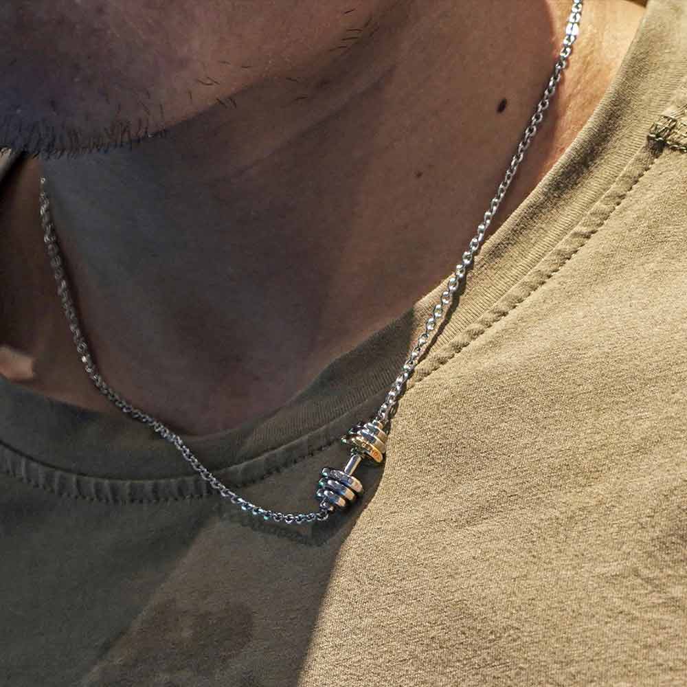 RAWNESS Necklace Barbell Pendant Choker Unisex - RAWNESS