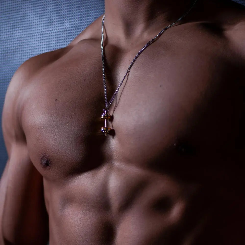 RAWNESS Necklace Barbell Pendant - Fitness Inspired Genderless Design in Gold & Silver - RAWNESS