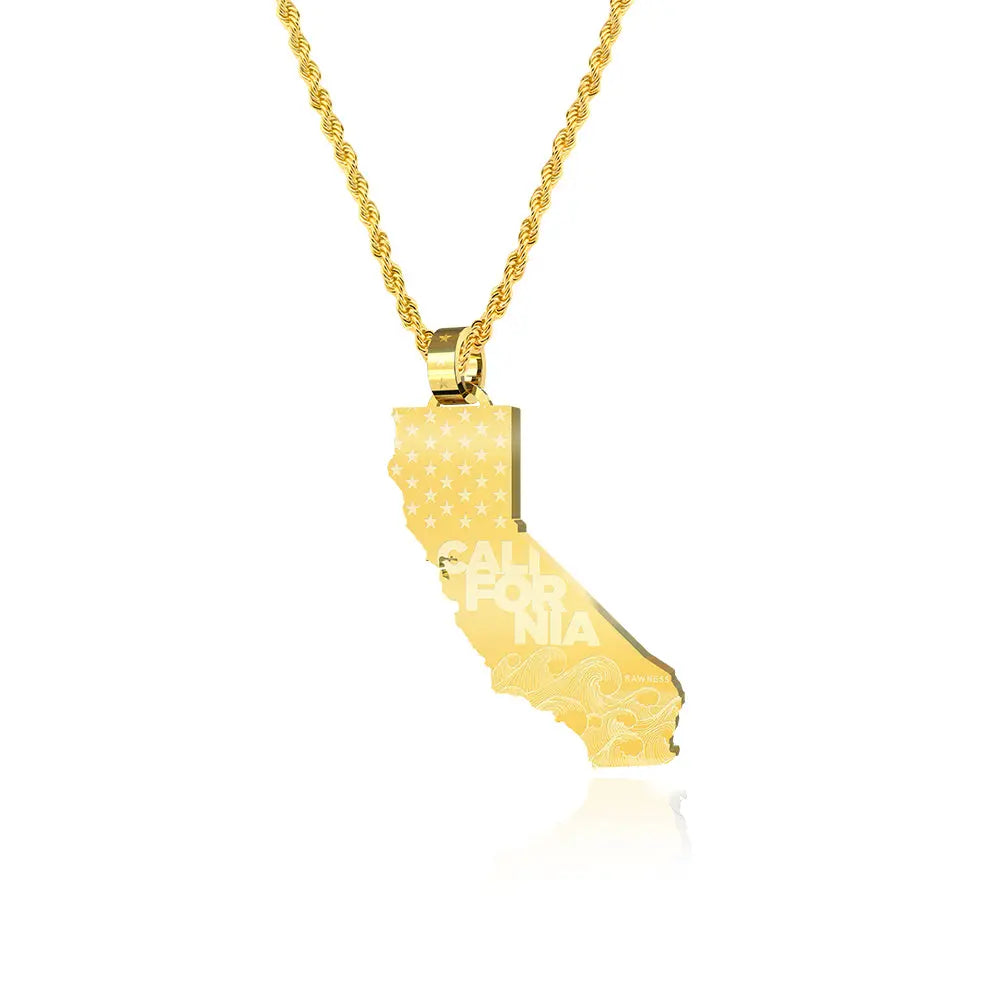 RAWNESS Necklace California Map Shaped Pendant Creativity West Coast - RAWNESS