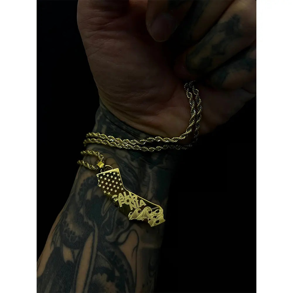 RAWNESS Necklace California Map Shaped Pendant Creativity West Coast - RAWNESS