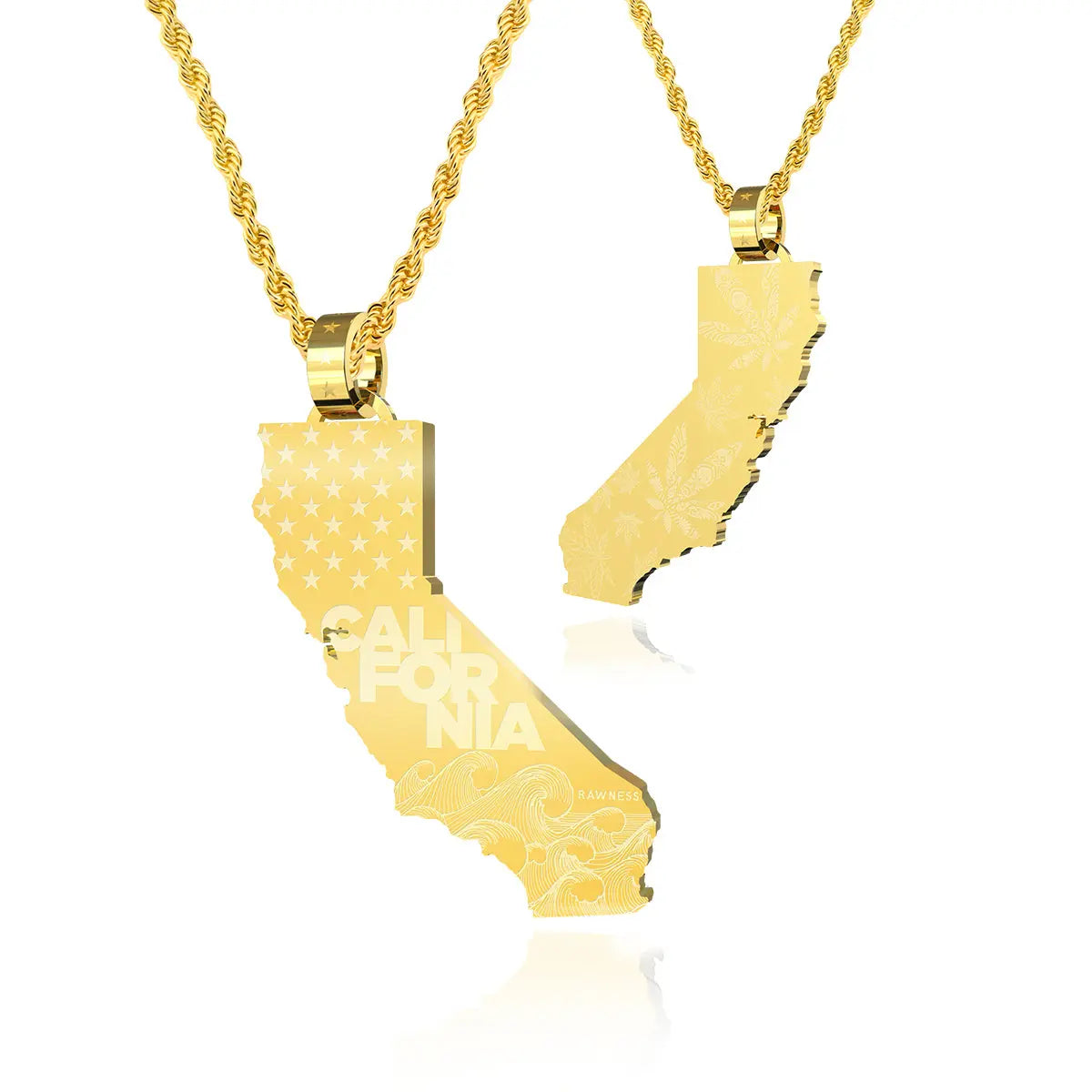 RAWNESS Necklace California Map Shaped Pendant Creativity West Coast - RAWNESS