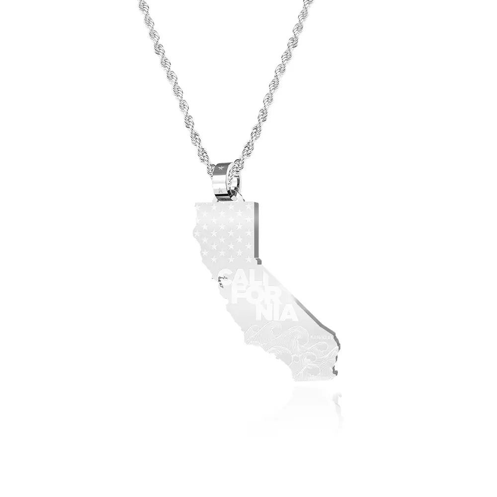 RAWNESS Necklace California Map Shaped Pendant Creativity West Coast - RAWNESS