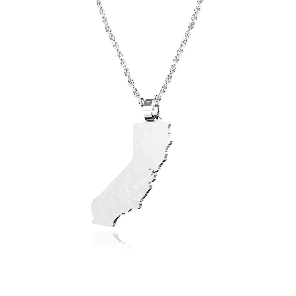RAWNESS Necklace California Map Shaped Pendant Creativity West Coast - RAWNESS