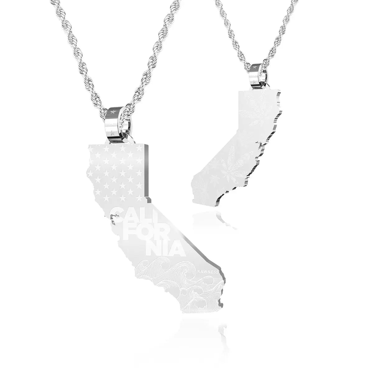 RAWNESS Necklace California Map Shaped Pendant Creativity West Coast - RAWNESS