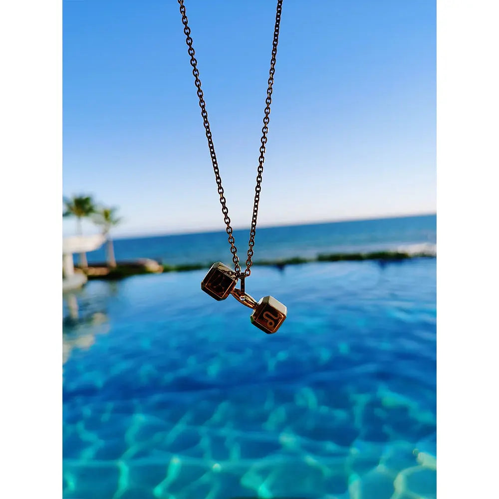RAWNESS Necklace Constellation Logo Dumbbell Shaped Pendant - RAWNESS