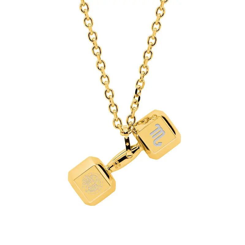 RAWNESS Necklace Constellation Logo Dumbbell Shaped Pendant - RAWNESS