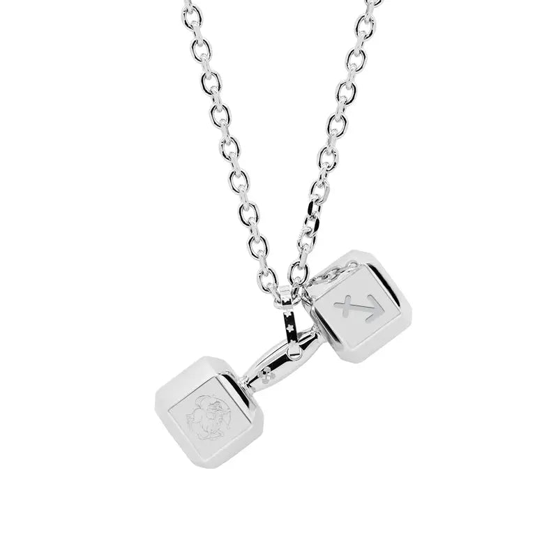 RAWNESS Necklace Constellation Logo Dumbbell Shaped Pendant - RAWNESS