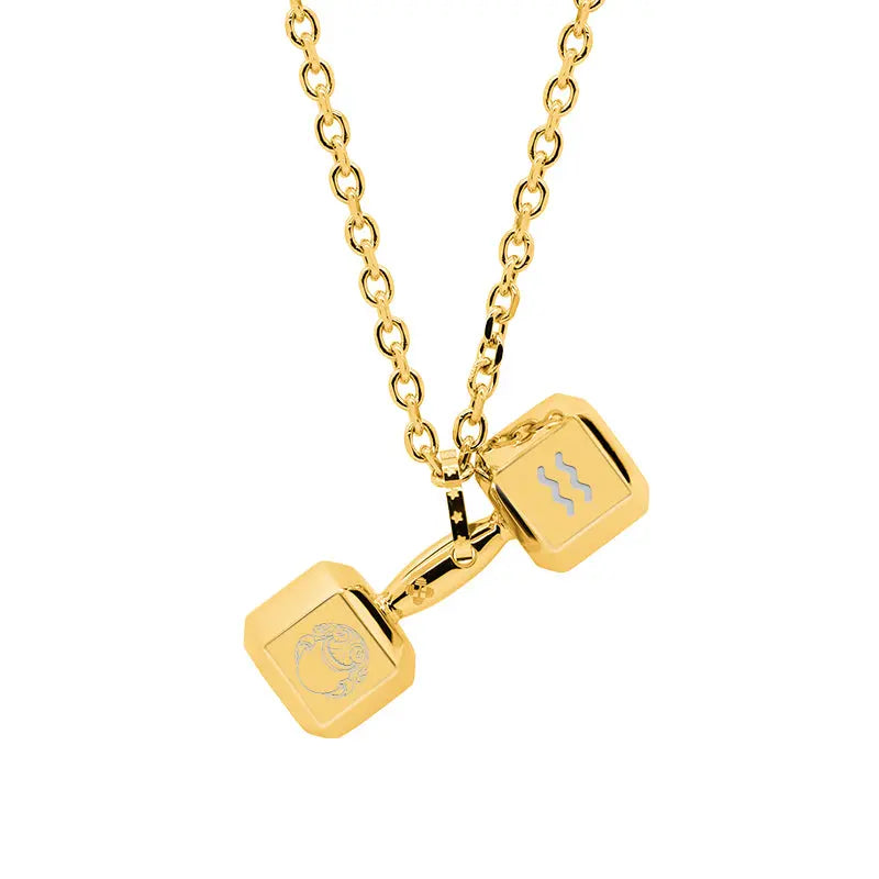 RAWNESS Necklace Constellation Logo Dumbbell Shaped Pendant - RAWNESS