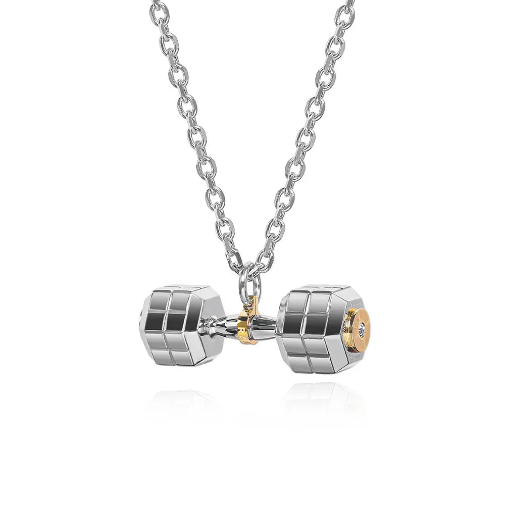 RAWNESS Necklace Diamond-Cut Dumbbell Shaped Pendant - RAWNESS