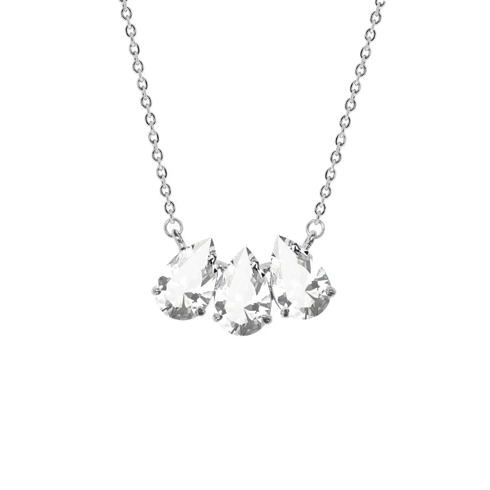RAWNESS Necklace Drip Trio Moissanite Pendant Choker - RAWNESS