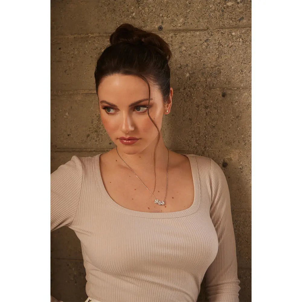 RAWNESS Necklace Drip Trio Moissanite Pendant Choker - RAWNESS