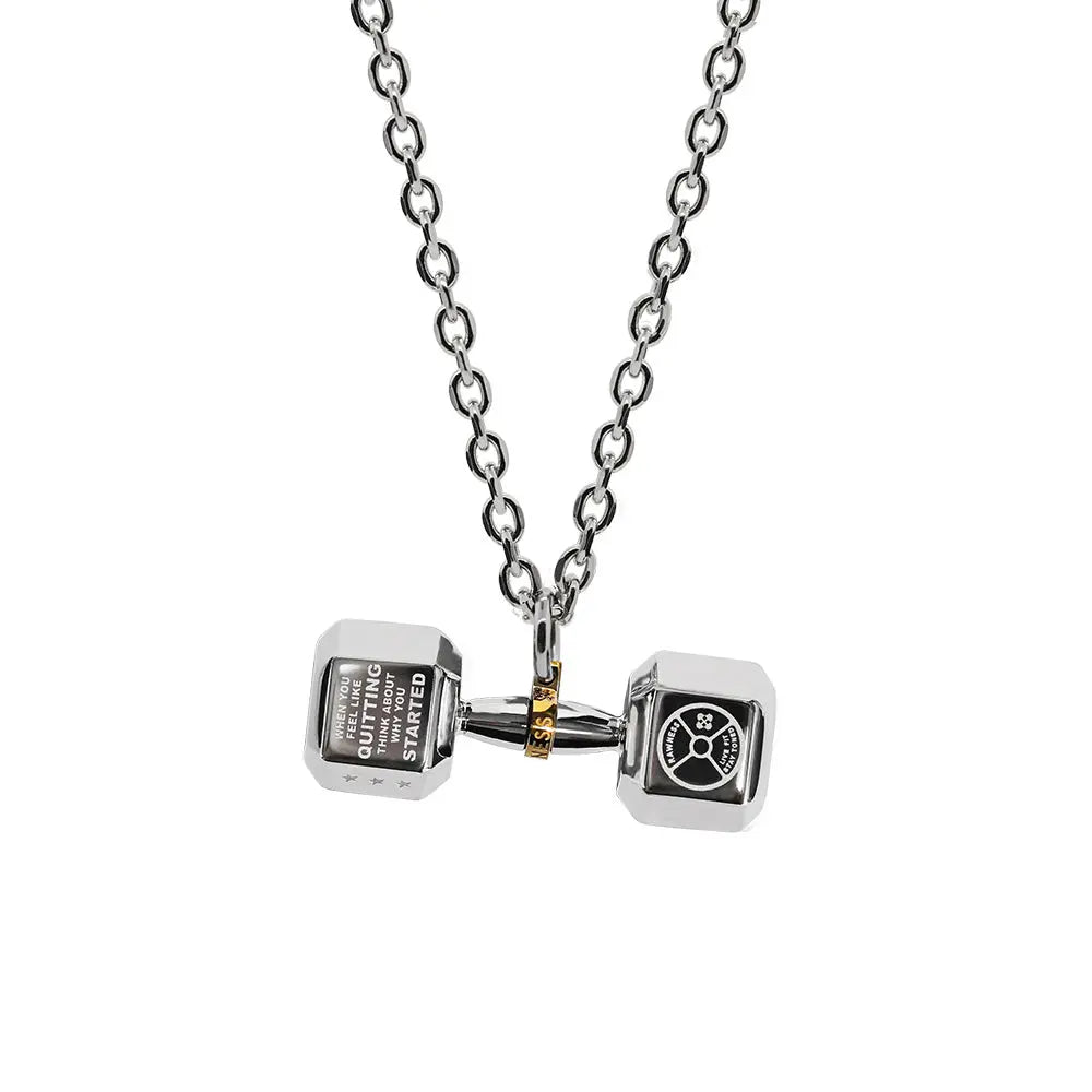 RAWNESS Necklace Dumbbell Shaped Pendant Gold Ring Special Edition - RAWNESS