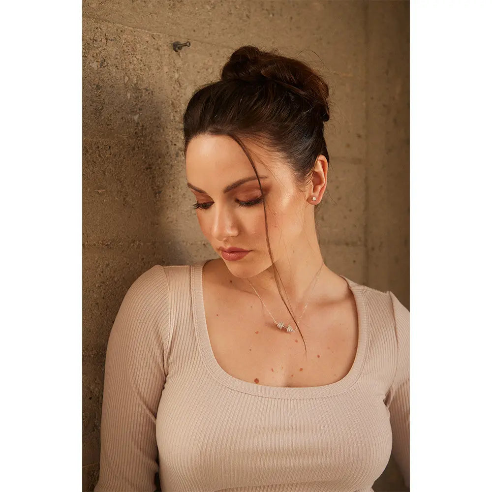 RAWNESS Necklace Elegant Full Diamond Barbell Choker RAWNESS