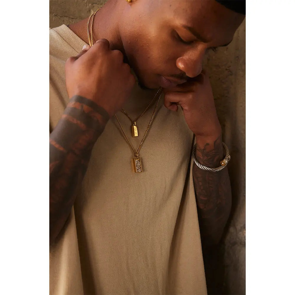 RAWNESS Necklace Gold Brick Shaped - RAWNESS