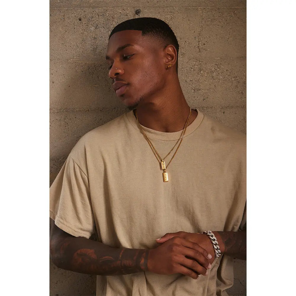 RAWNESS Necklace Gold Brick Shaped - RAWNESS