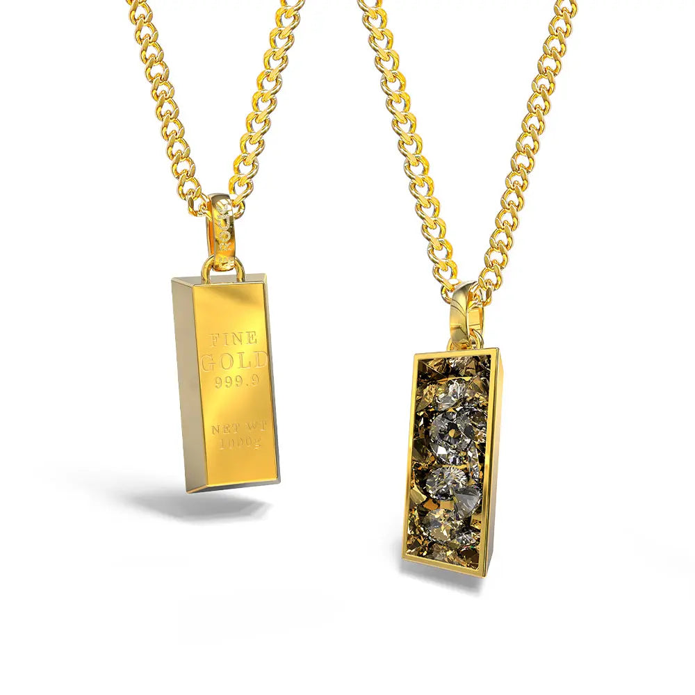RAWNESS Necklace Gold Brick Shaped - RAWNESS