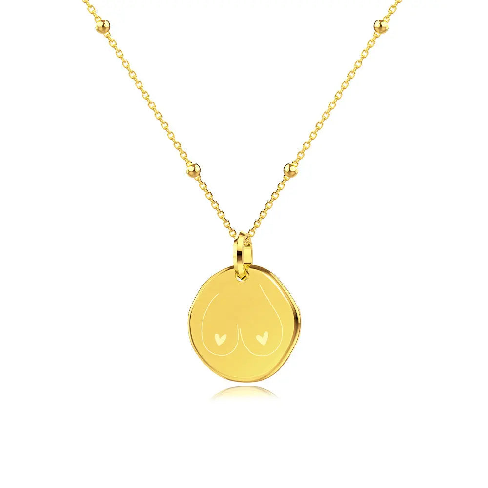 RAWNESS Necklace Graceful Outline Pattern Pendant - RAWNESS