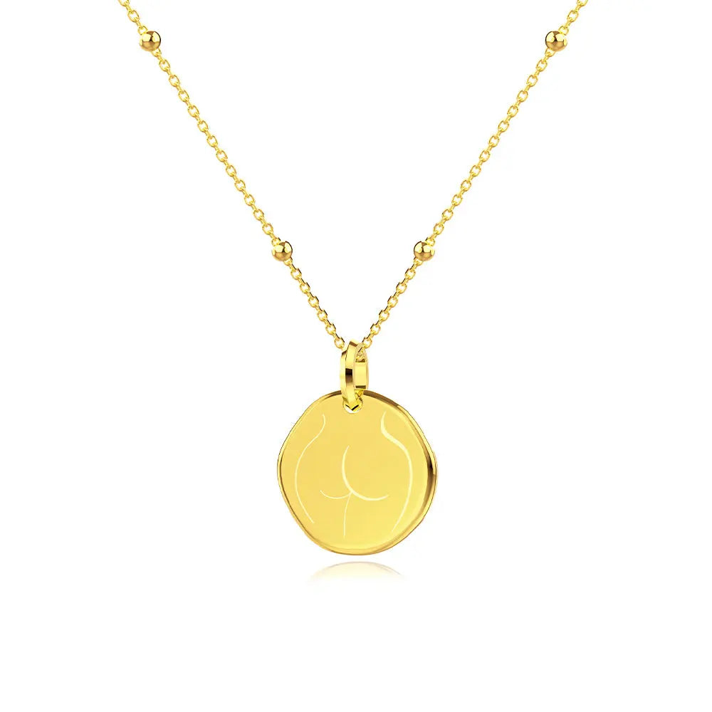 RAWNESS Necklace Graceful Outline Pattern Pendant - RAWNESS