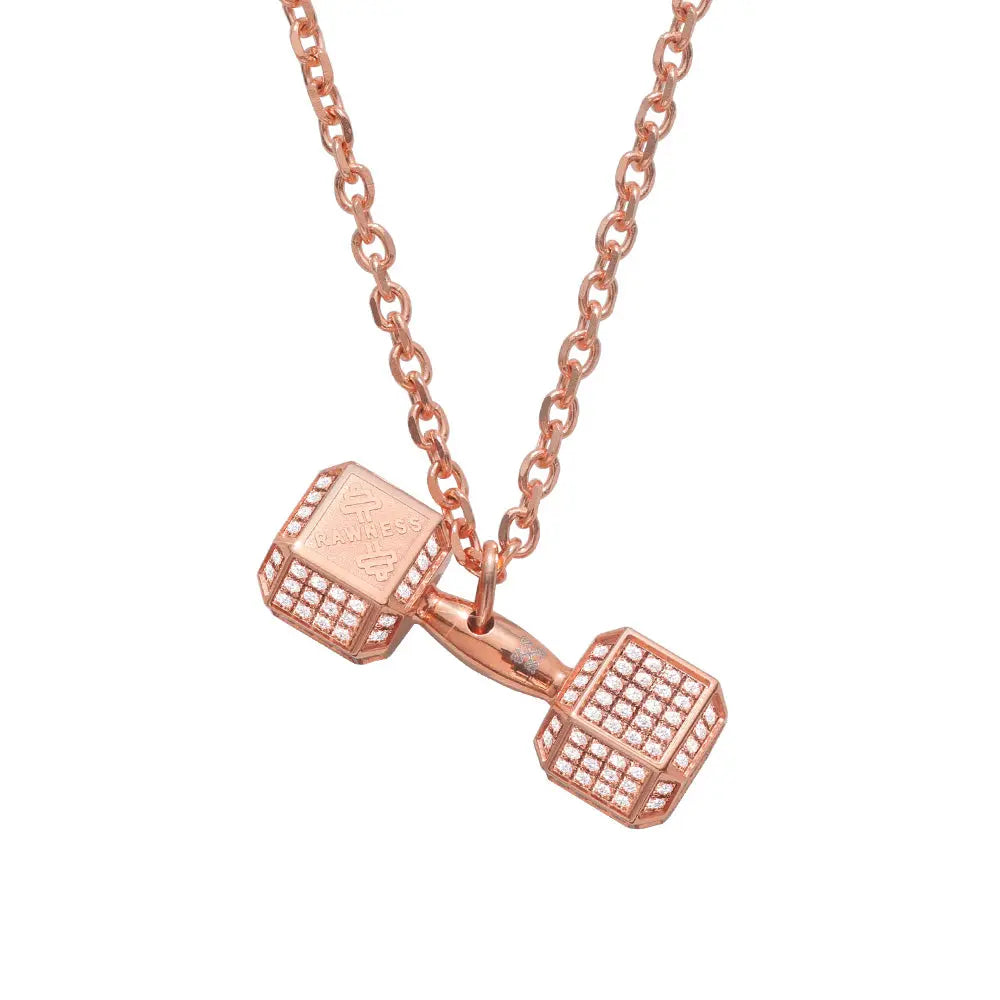 RAWNESS Necklace Iced-out Dumbbell Pendant RAWNESS