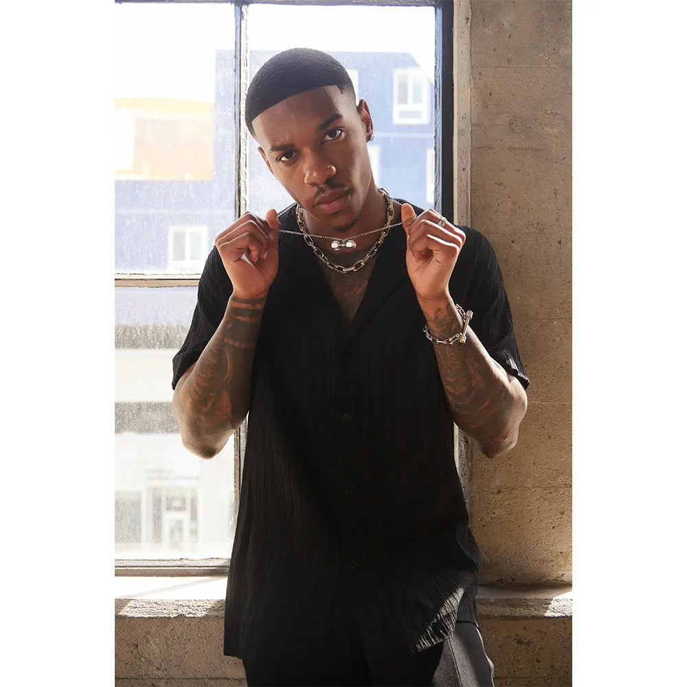 RAWNESS Necklace Iced-out Dumbbell Pendant RAWNESS