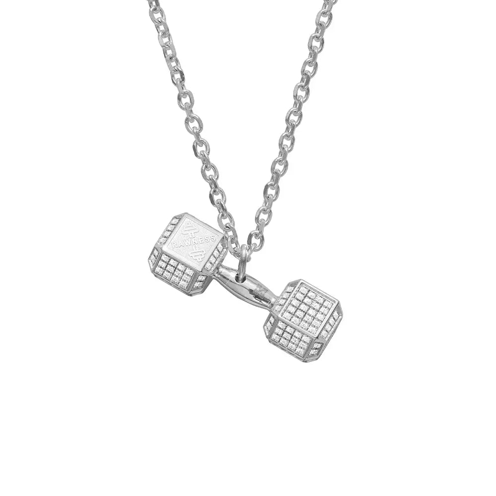 RAWNESS Necklace Iced-out Dumbbell Pendant RAWNESS