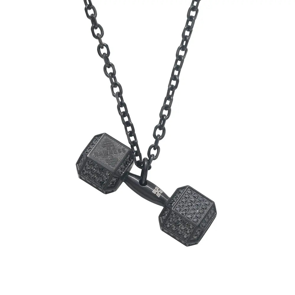 RAWNESS Necklace Iced-out Dumbbell Pendant RAWNESS