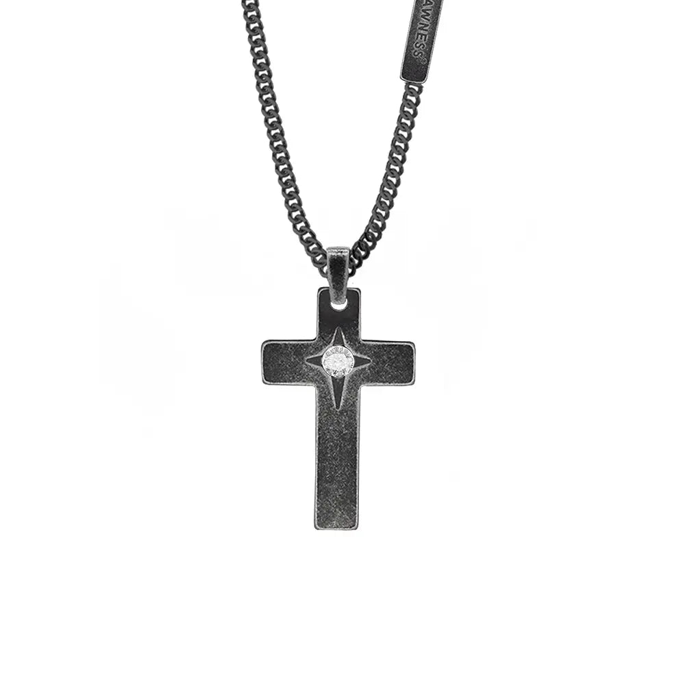 RAWNESS Necklace Lone Star Cross Shaped Pendant - RAWNESS