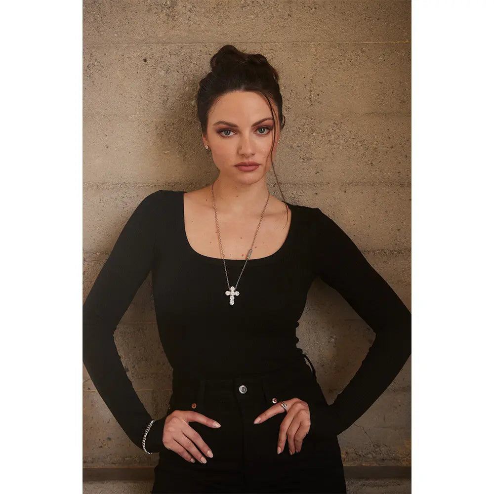 RAWNESS Necklace Moissanite Cross Pendant Timeless Faith Modern Brilliance RAWNESS