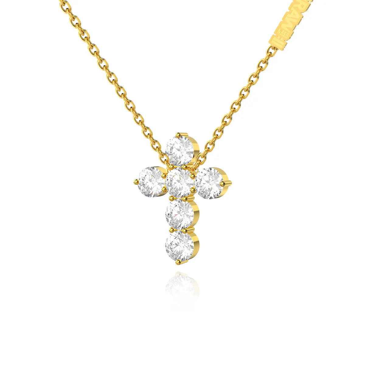 RAWNESS Necklace Moissanite Cross Pendant Timeless Faith Modern Brilliance RAWNESS