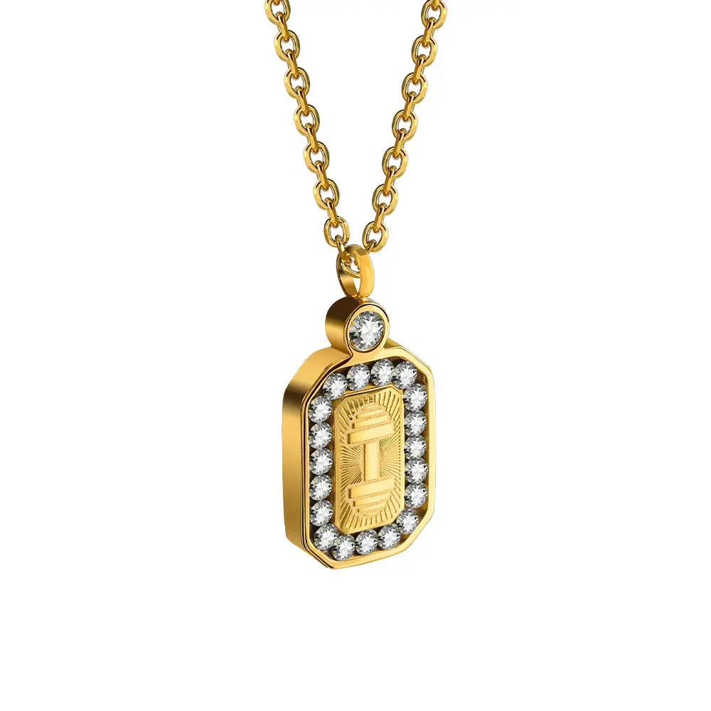 RAWNESS Necklace Moissanite Inlay Barbell Pattern Pendant Fitness Spirit - RAWNESS