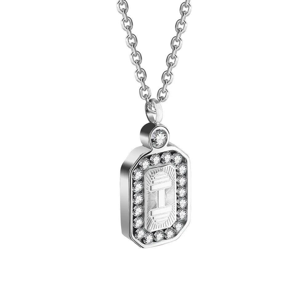 RAWNESS Necklace Moissanite Inlay Barbell Pattern Pendant Fitness Spirit - RAWNESS
