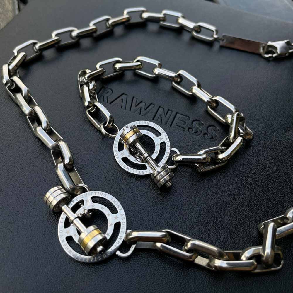 RAWNESS Necklace OT Lock Chain Weight Plate Barbell Widgets - RAWNESS