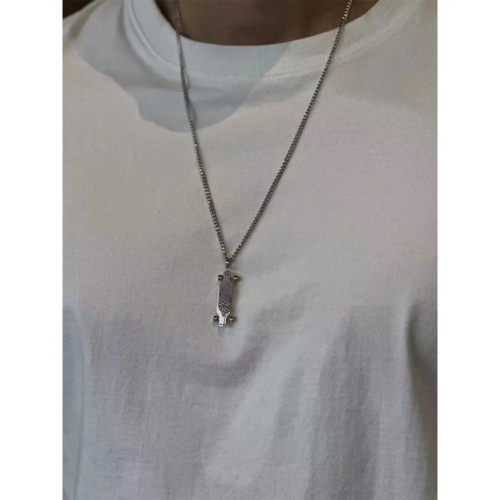 RAWNESS Necklace Skateboard Shaped Pendant Street Culture - RAWNESS