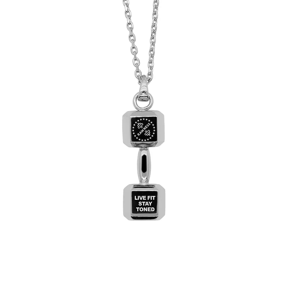 RAWNESS Necklace Vertical Dumbbell Shaped Pendant - RAWNESS