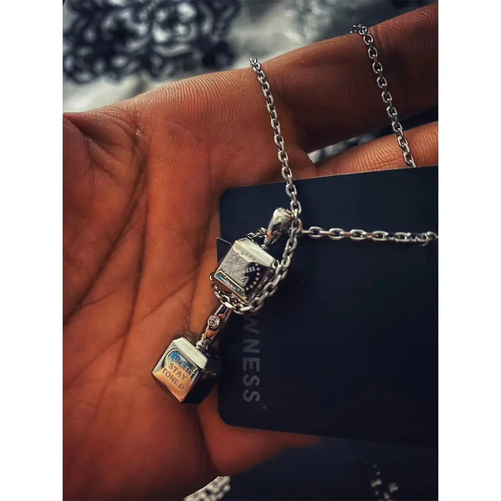 RAWNESS Necklace Vertical Dumbbell Shaped Pendant - RAWNESS
