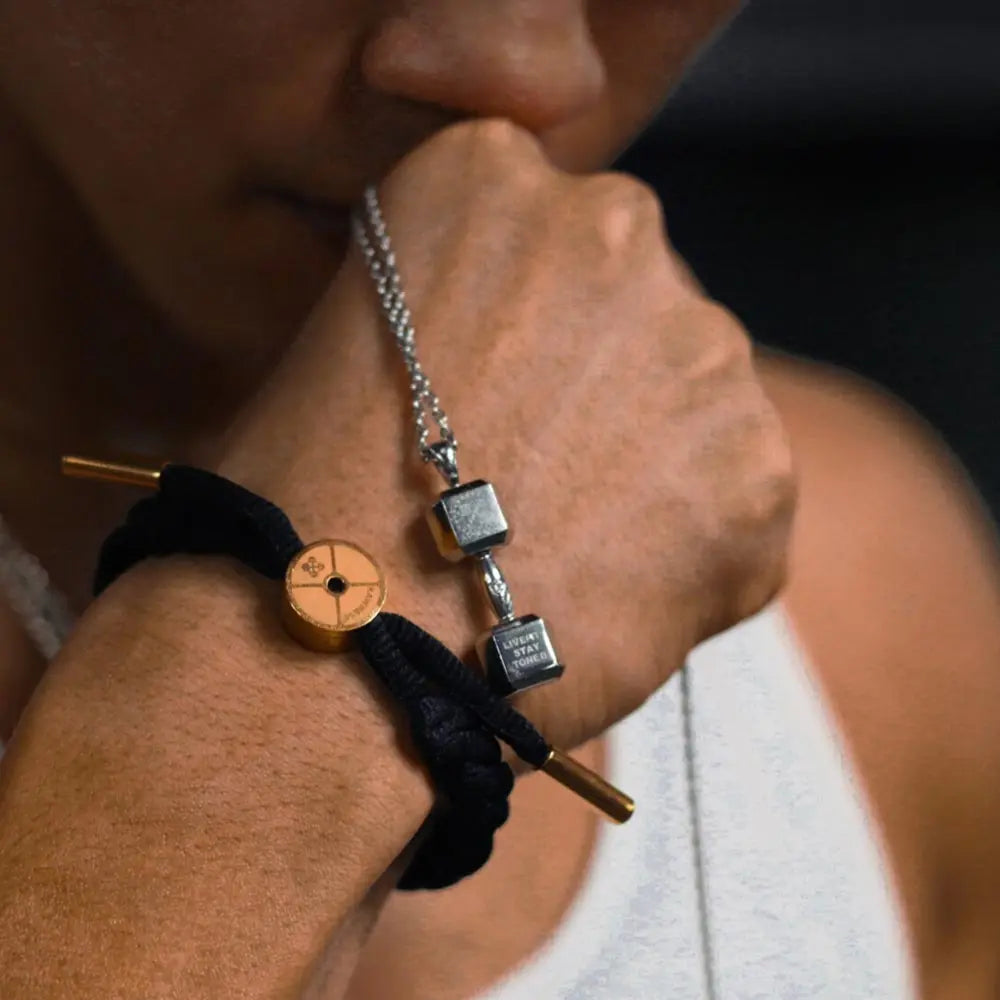 RAWNESS Necklace Vertical Dumbbell Shaped Pendant - RAWNESS